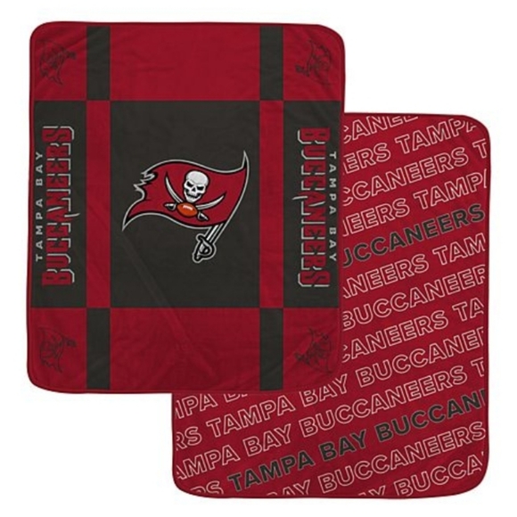 NFL Buccaneers Plush Throw Blanket Red and Black. Cozy & Soft New 60"x70" - Picture 1 of 4